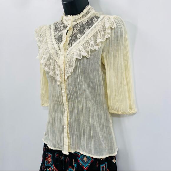 Vintage ms. Paquette sheer ruffle blouse - Picture 1 of 5